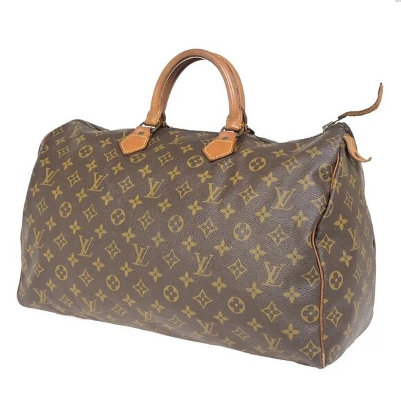 LOUIS VUITTON Speedy 40 Travel Hand Bag Monogram Leather Brown - Picture 1 of 13